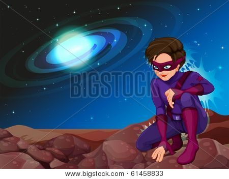 Illustration of a handsome superhero
