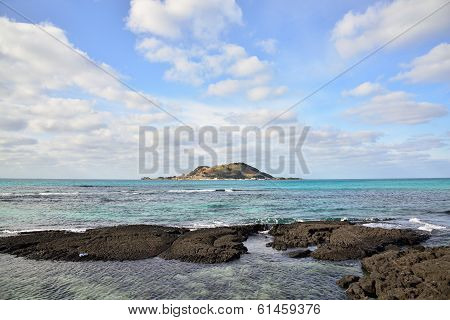 View From Hyeopjae Beach In Jeju Island, Korea