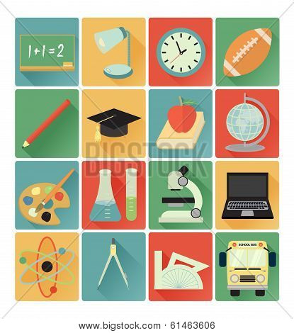 Flat Icons Education Set