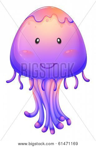 Illustration of a purple jellyfish on a white background