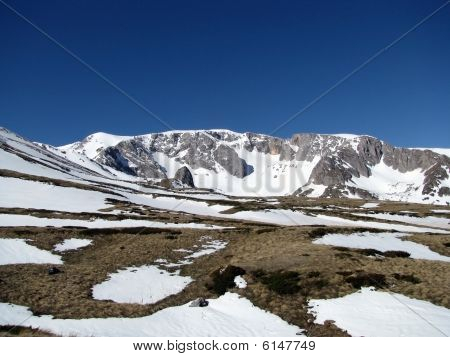 Berge, blauer Himmel, Gletscher, Schnee