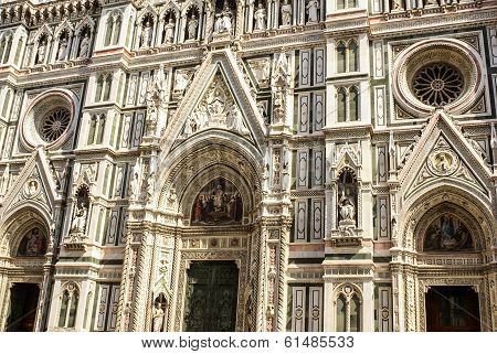 Facade Of The Basilica Of Saint Mary Of The Flower In Florence