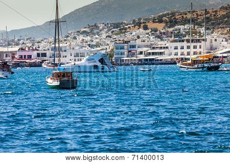 Bodrum, Turkey - June 24, 2014: Aerial View To The City. Bodrum Is Famous For Housing The Mausoleum