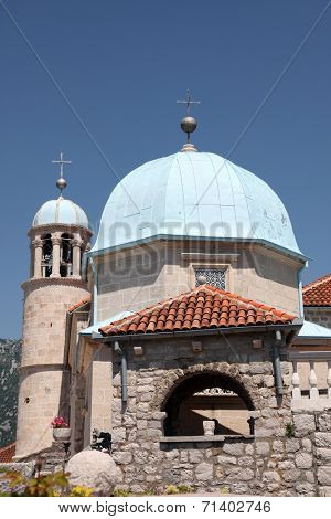 PERAST, MONTENEGRO - JUNE 08: Church of Our Lady of the Rocks, Perast, Montenegro, on June 08, 2012 