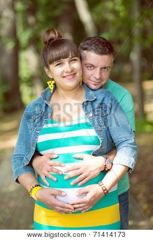 Happy couple expecting a baby