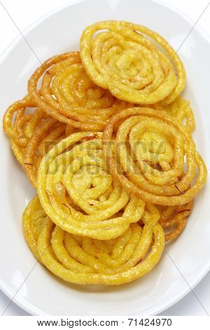  jalebi indian sweet isolated on white background 