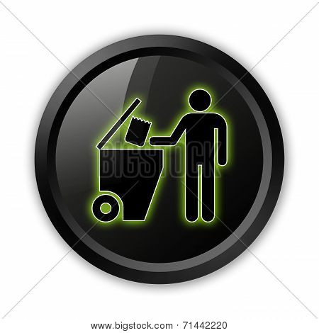 Icon, Button, Pictogram Trash Dumpster