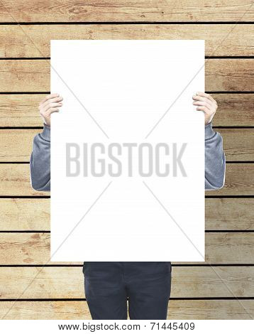 Man Holding Blank Paper