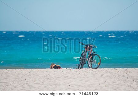 Bicycles On The Sand