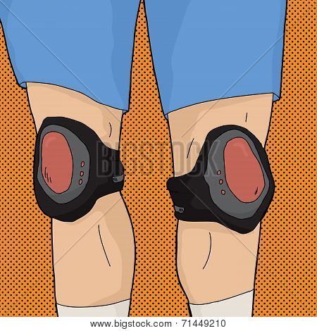 Human Legs With Knee Pads