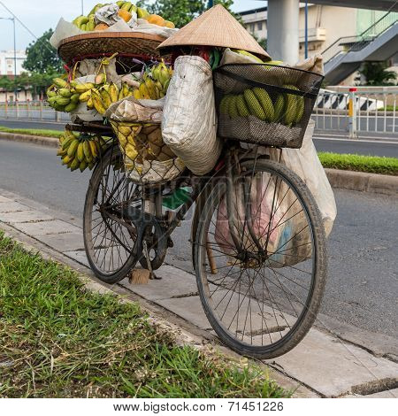 Banana street vendor, Southeast Asia, Indochina