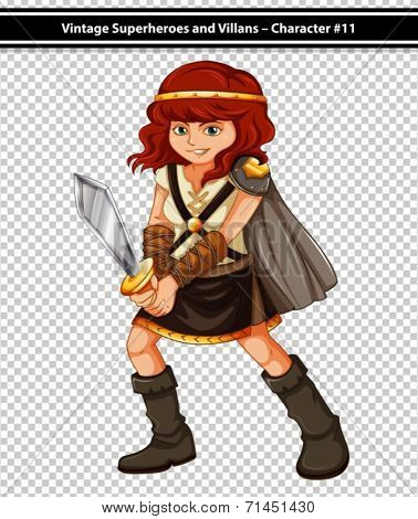 Illustration of a female viking
