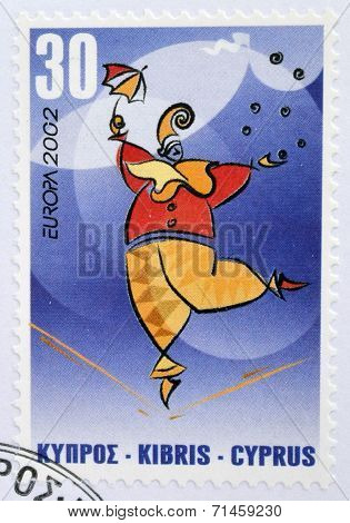 CYPRUS - CIRCA 2002: A stamp printed in Cyprus dedicated to circus circa 2002