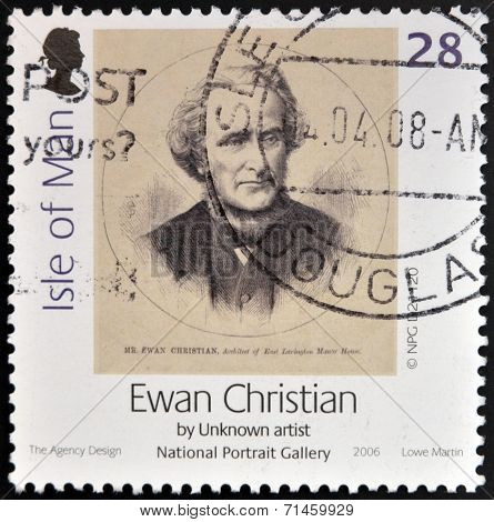 ISLE OF MAN - CIRCA 2006: A stamp printed in Isle of Man shows Ewan Christian