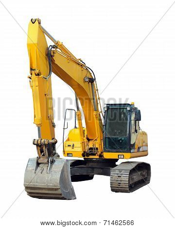 Modern Excavator Isolated On The White