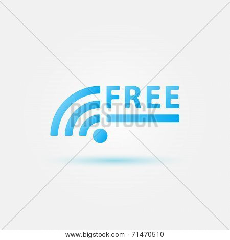 Free Wifi Sign - blue vector wireless icon