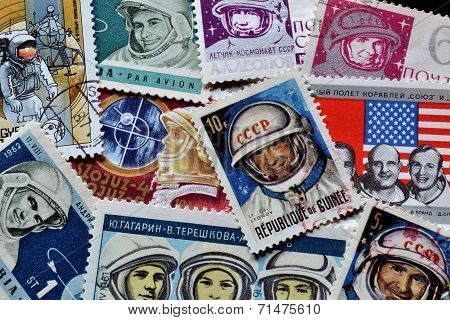 Astronauts on stamps