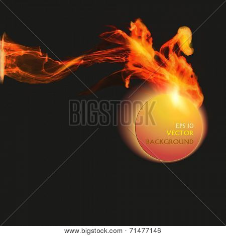 Abstract background with vector fire