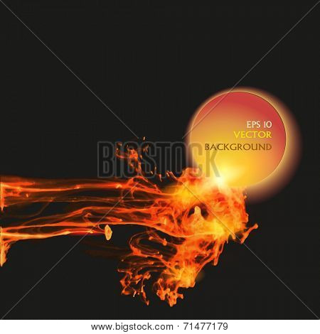 Abstract background with vector fire