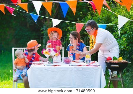 Dutch Family Having Grill Party