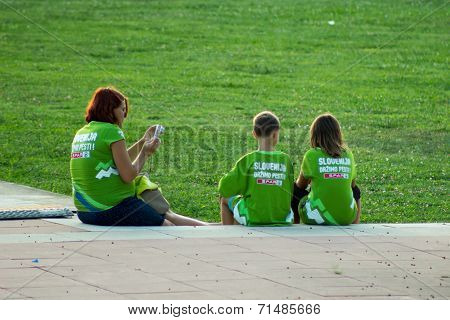 Slovenia Fans Before Match