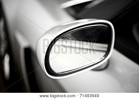 Silver Side Car Mirror