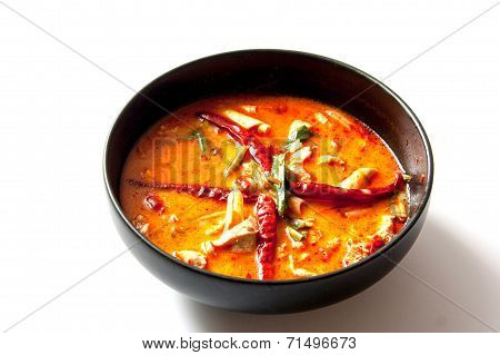 Close Up Chicken Tomyum The Famous Spicy Food In Thailand