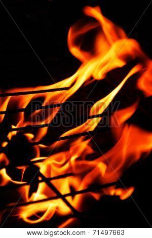 Hot, flaming BBQ