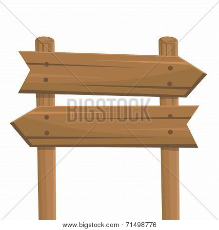 Wooden signs, isolated on white background
