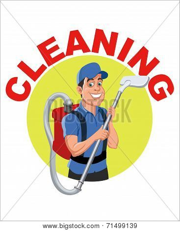 Clean man cartoon