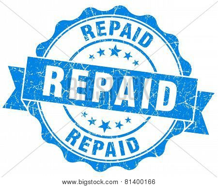 Repaid Blue Grunge Seal Isolated On White