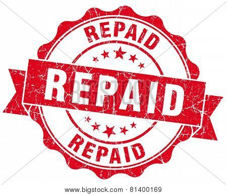 Repaid Red Grunge Seal Isolated On White