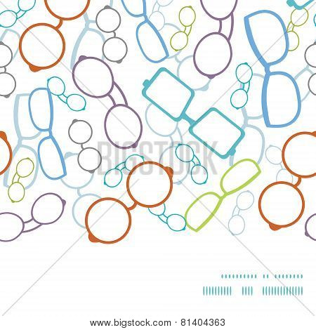 Vector colorful glasses horizontal frame seamless pattern background