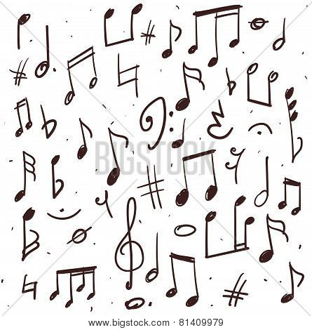 Set of music notes