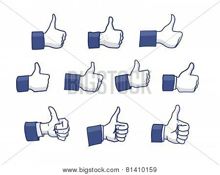 Set of Like Hand icons
