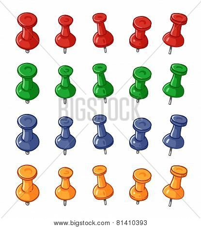 Set of push pins