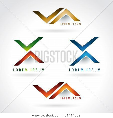 Letter X And Arrow Shape Logo