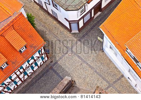 Cityview Of Old Historic Town Of Oberursel, Germany.