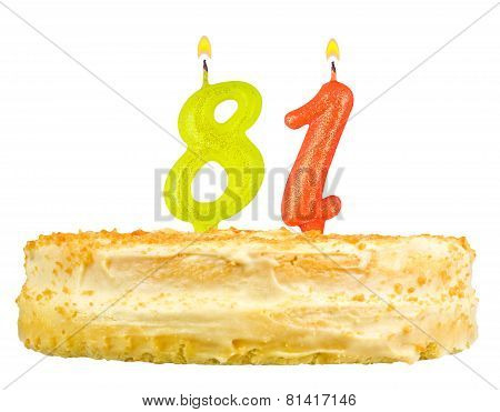 Birthday Cake With Candles Number Eighty One