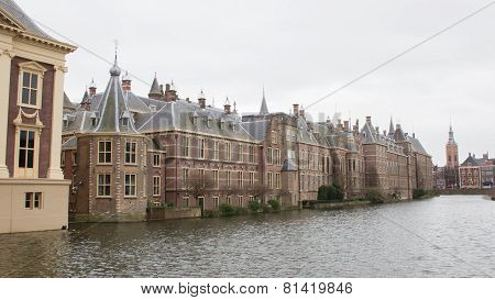 Binnenhof Palace In The Hague (den Haag) Along The Hofvijfer,  The Netherlands