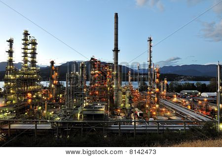 Oil Refinery At Night, Burnaby