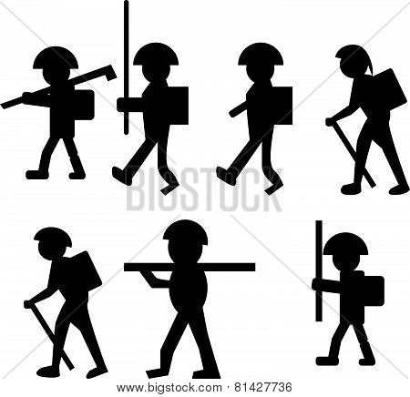 WALKERS man, side, hiking, white, person, walker