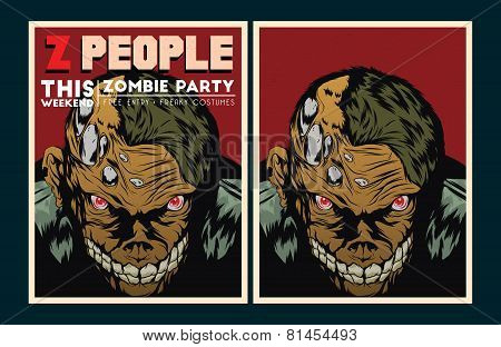 Zombie Party Invitation.
