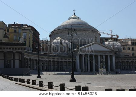 San Francesco Di Paola Church In Piazza Del Plebiscito Naples