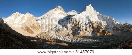 Evening View Of Everest From Pumo Ri Base Camp