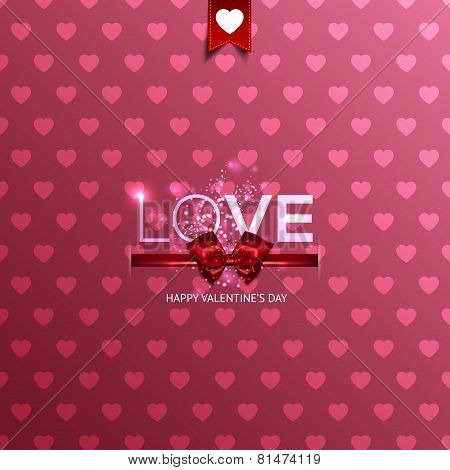 Happy Valentine's Day Card With Hearts
