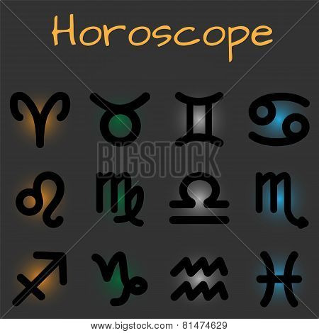 Set of Astrological Zodiac Symbols