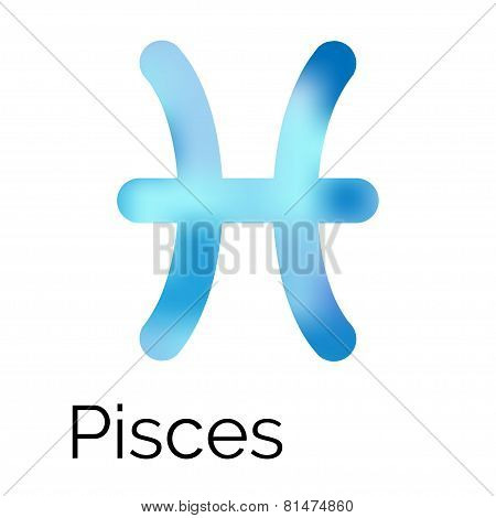 Zodiac Symbol Pisces, Vector Sign