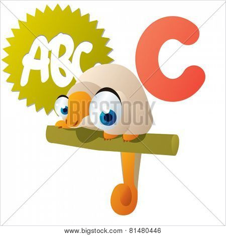 animal abc: C is for cute little comic cartoon illustration of Couscous