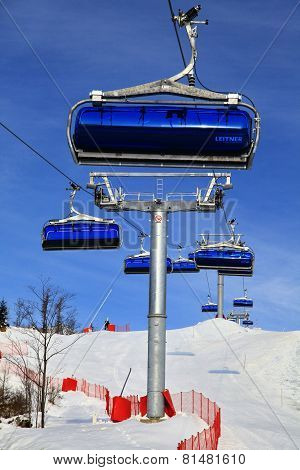 Blue cableway